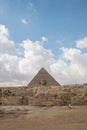 Wide angle shot of the Pyramid of Khafre Giza  in Egypt Royalty Free Stock Photo