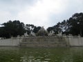 Wide angle shot of Schonbrunner Schloss Park in Vienna, Austria