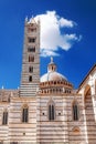 A wide angle shot of the Siena Cathedral Santa Maria Assunta/Duomo di Siena in Siena