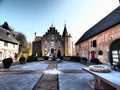 Wide angle shot of the Ter Worm Castle in Heerlen, Netherlands Royalty Free Stock Photo