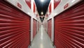 Wide angle storage unit warehouse hallway Royalty Free Stock Photo