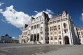 wide angle view of another side of the Hungarian parliament building. Budapest, Hungary Royalty Free Stock Photo