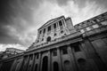 Wide angle view of the Bank of England, London, UK. Royalty Free Stock Photo