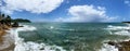 Wide angle view of beach in Manauabo PR