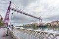 Wide angle view of the Bizkaia suspension bridge Royalty Free Stock Photo