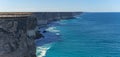 wide angle view of bunda cliffs on the nullabor plain Royalty Free Stock Photo