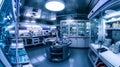 AI-Driven Pharmaceutical Research Lab with Modern Drug Display Royalty Free Stock Photo