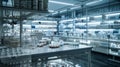 AI-Driven Pharmaceutical Research Lab with Modern Drug Display Royalty Free Stock Photo