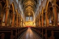 wide-angle view of the cathedrals nave