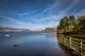 Wide Angle View At Derwentwater Lake In The Lake District, UK.