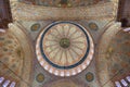 Wide angle view of dome of Blue Mosque aka Sultanahmet Mosque Royalty Free Stock Photo