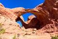 Double Arch, Arches National Park, wide angle view, Utah Royalty Free Stock Photo