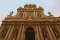 Wide-angle view of the finest Venetian Baroque facade of the Church of Santa Maria Zobenigo.