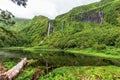 Wide angle view of Flores waterfalls