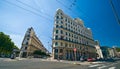 Lyon street wide angle view on summer day