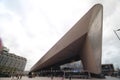 Wide angle view of front building Rotterdam Central station
