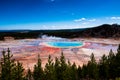 Wide angle view of the Grand Prismatic pool of Yellowstone Royalty Free Stock Photo