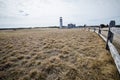 Wide angle view of the Highland Lighthouse on Cape Cod on a spring day Royalty Free Stock Photo