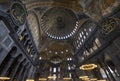 wide angle view of the interior of Hagia Sophia converted into a mosque, Santa Sofia, Istanbul, Turkey Royalty Free Stock Photo