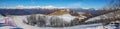 Wide angle view on the Italian and Swiss Alps from Mottarone