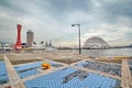 Wide angle view of Kobe Harborland.