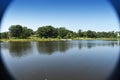 Wide angle view of lake and landscape Royalty Free Stock Photo