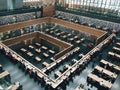 Wide-angle view of the main reading room of The National Library of China