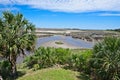 A wide angle view of a marshy area surrounded by trees at Wakulla Springs Florida Royalty Free Stock Photo