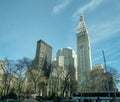 Landscape view of Metropolitan Life building looking over Madison Square Park in NYC