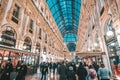 Wide angle view of Milano Galleria, Italy Royalty Free Stock Photo