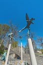 Wide angle view at Millesgarden with statue of playing angel Royalty Free Stock Photo