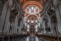 Feb 4, 2020 - Salzburg, Austria: wide angle view of nave hall pa Royalty Free Stock Photo