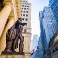 Wide-angle view of the New York Stock Exchange Royalty Free Stock Photo