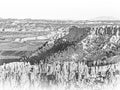 Wide angle view over Bryce Canyon in Utah Royalty Free Stock Photo