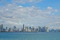 Wide angle view of Panama City with its modern skyline