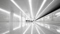Sleek, Modern White Metro Station with Reflective Surfaces Royalty Free Stock Photo