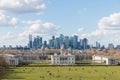 wide angle view of the Queen\'s House and the Greenwich Park, Greenwich, London, United Kingdom, clear sunny day