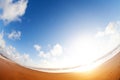 Wide angle view of sand on California beach Royalty Free Stock Photo