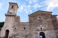 Wide angle view to the church with a bell tower in Cannes Royalty Free Stock Photo