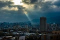 Wide angle view to Tbilisi city centre