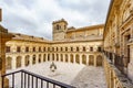 Ucles monastery cloister wide angle Royalty Free Stock Photo