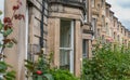 Side view of vintage facades in Edinburgh