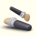 Wide angled brush for applying decorative makeup. Vector realistic element