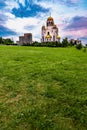 Wide angled view of the church Temple On The Blood in Yekaterinburg, Russia Royalty Free Stock Photo