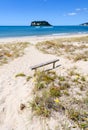 A view of Hauturu island from whangamata beach on the north island of new Zealand 3