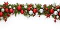 Wide arch shaped Christmas border isolated on white, AI Generative Royalty Free Stock Photo