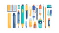 Wide array of stationery and writing instruments, vector design Generative AI Royalty Free Stock Photo