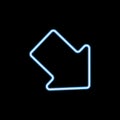 wide arrow icon in neon style. One of web collection icon can be used for UI, UX