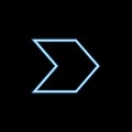 wide arrow icon in neon style. One of web collection icon can be used for UI, UX