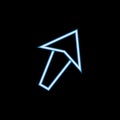 wide arrow icon in neon style. One of web collection icon can be used for UI, UX